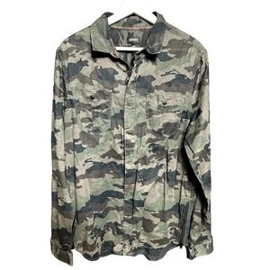 Buffalo David Bitton Men's Long Camouflage Full Zip Front Denim Jacket  Size L/G